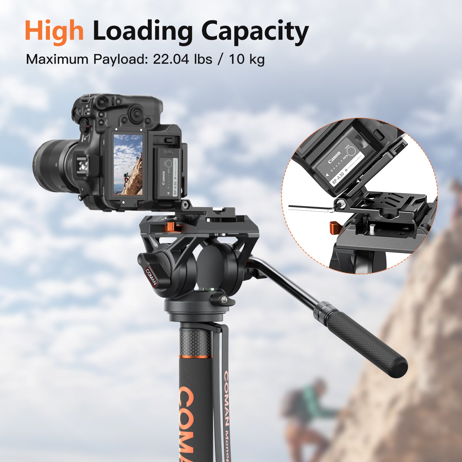 Video Monopod with Retractable Handle
