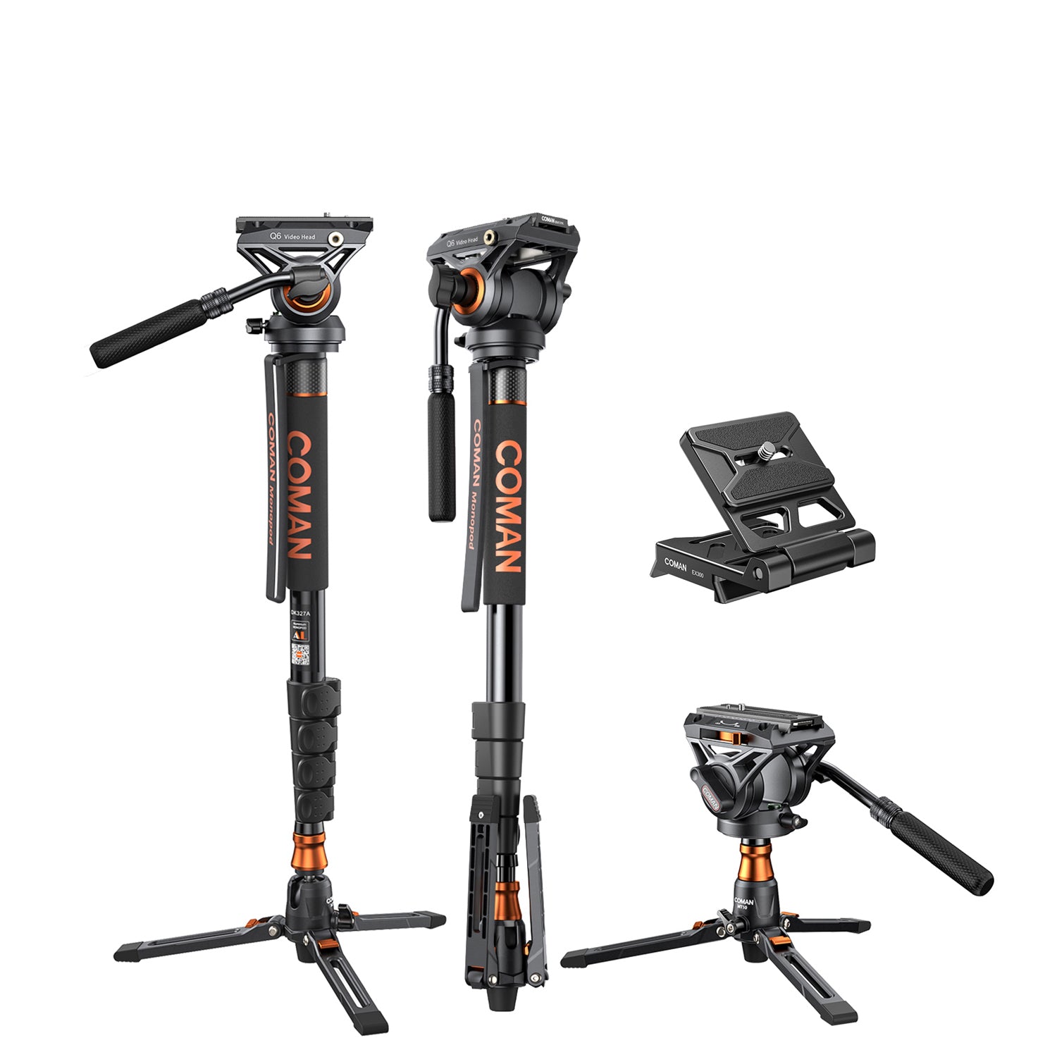 COMAN Aluminum Professional Camera Monopod with Fluid Head Foot
