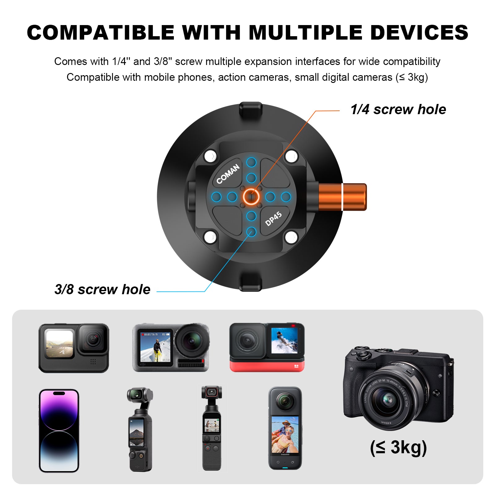 Suction Cup Mounts for Cameras Phones