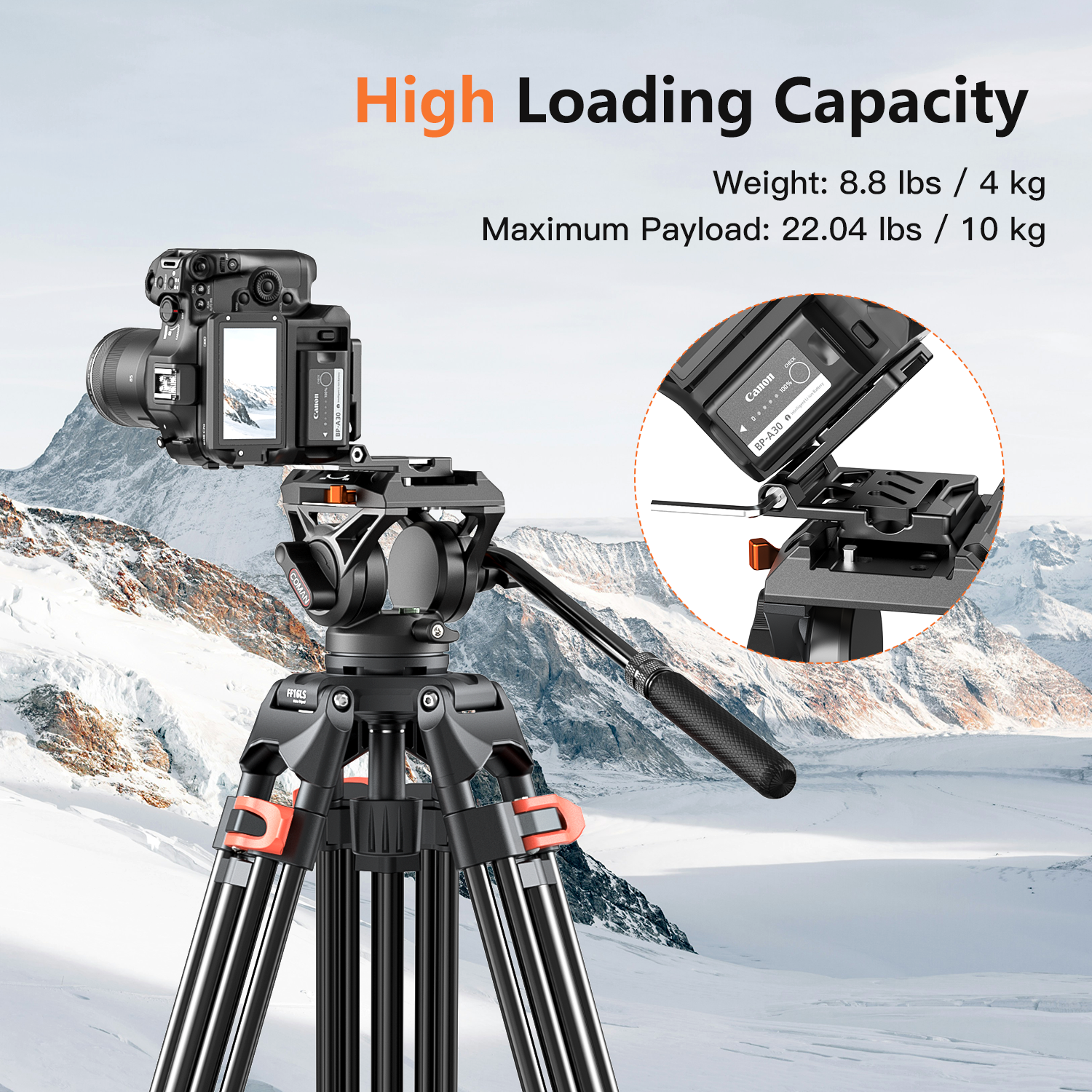 Heavy Duty Video Tripod with Quick Release Plate