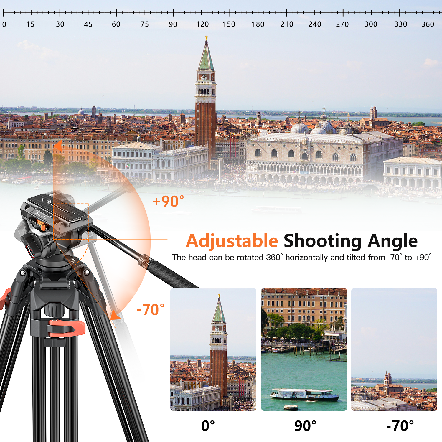 Heavy Duty Video Tripod  360° Rotatable