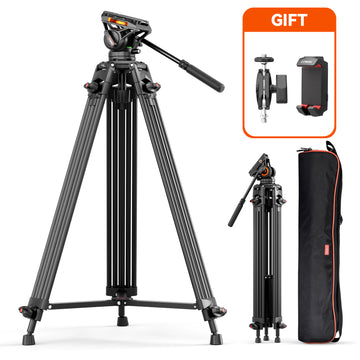Coman FT16LS 74" Heavy Duty Camera Tripod with Adjustable Fluid Head