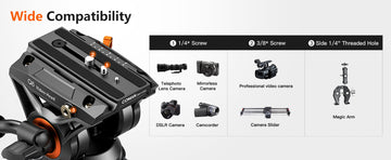 Camera Tripod with Hydraulic Head
