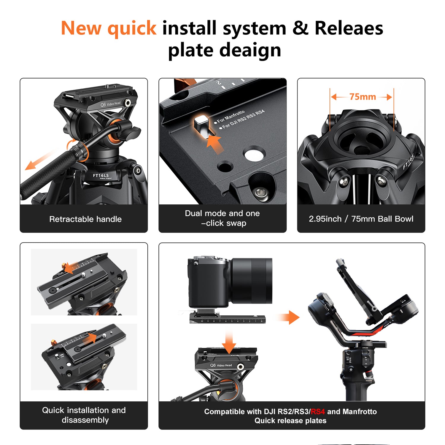 Retractable Handle Heavy Duty Tripod