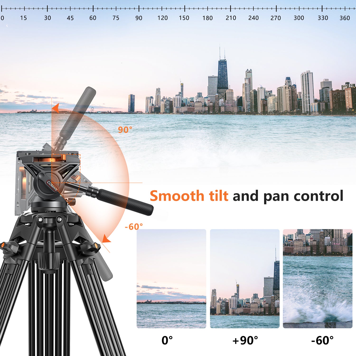 Professional Tripod with 360° Rotation
