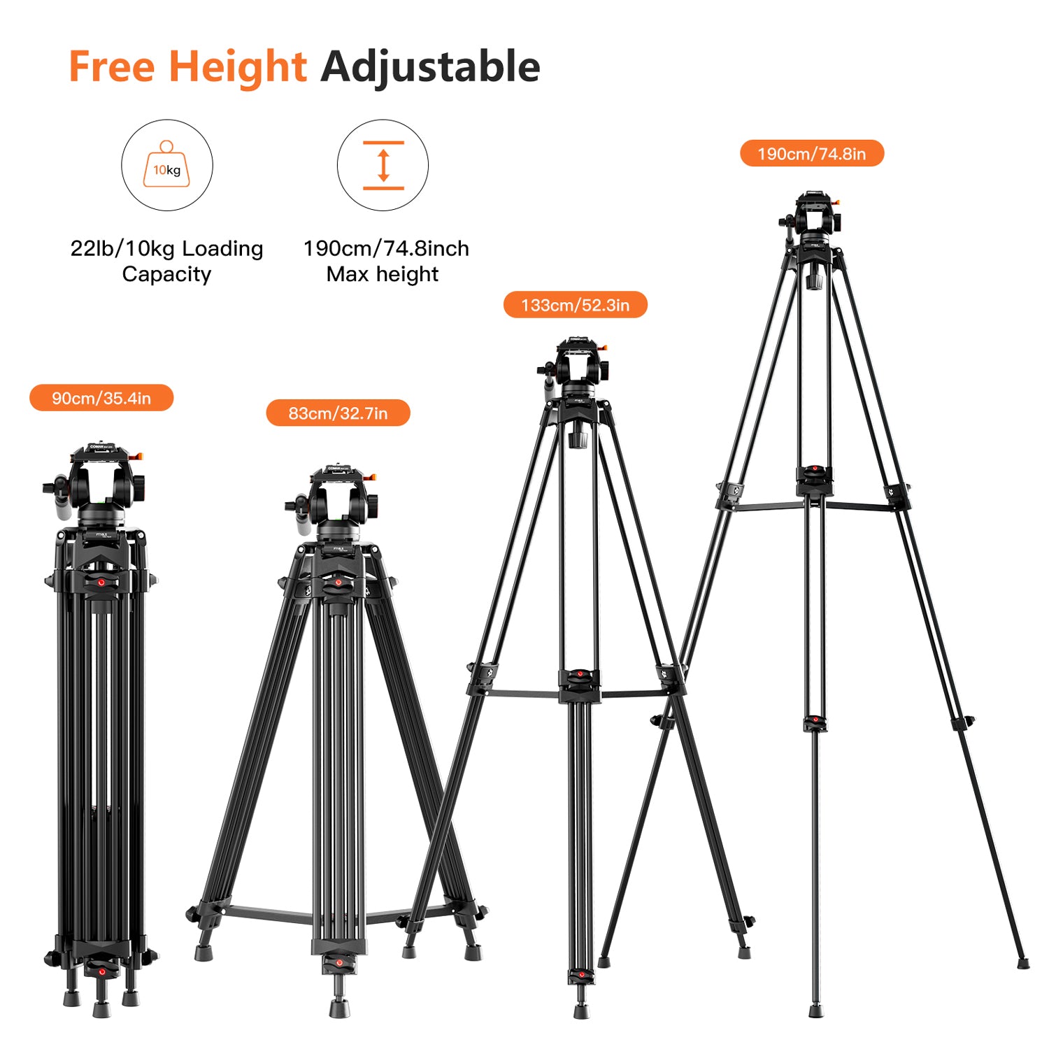 Professional Tripod Height Adjustable
