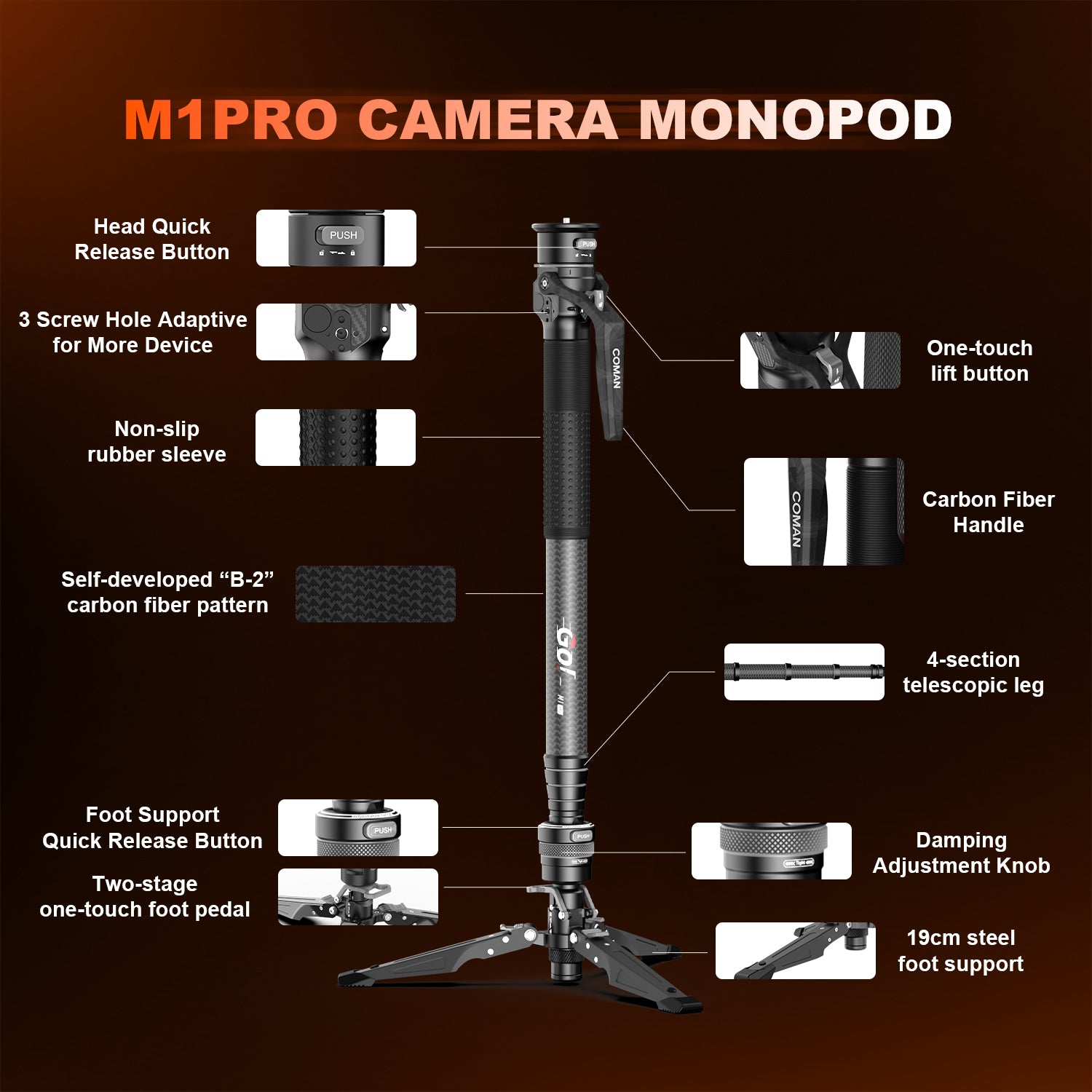 COMAN M1 Pro Monopod