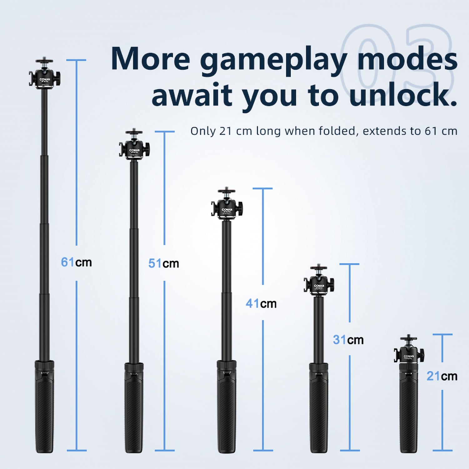 Phone Tripod Selfie Stick Adjustable heights