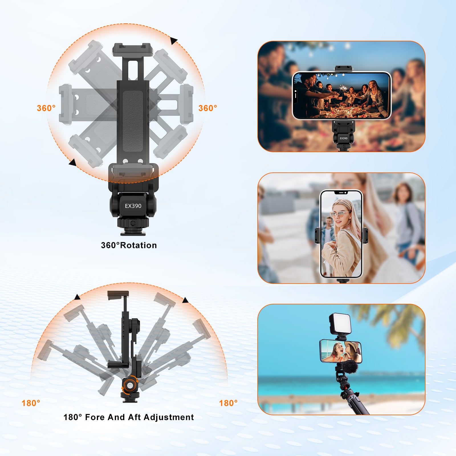 Metal Phone Mount 360° rotation