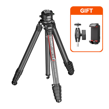 Coman Light G Carbon Fiber Travel Lightweight Tripod with 360° Pan Head Rotation