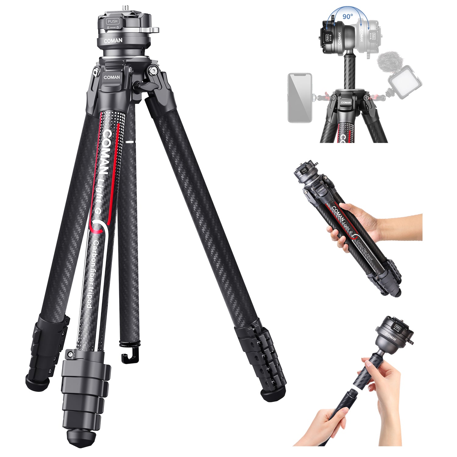 coman light g lightweight tripod