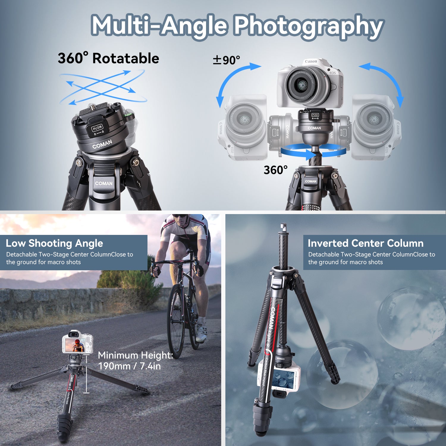 lightweight tripod with 360° Head