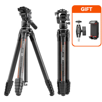Coman Light H Pro Carbon Fiber Tripod with 1-Second Lock/Unlock & Detachable Monopod