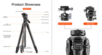 Travel tripod with quick setup