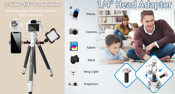 Tripod with 1/4” Thread for Cameras