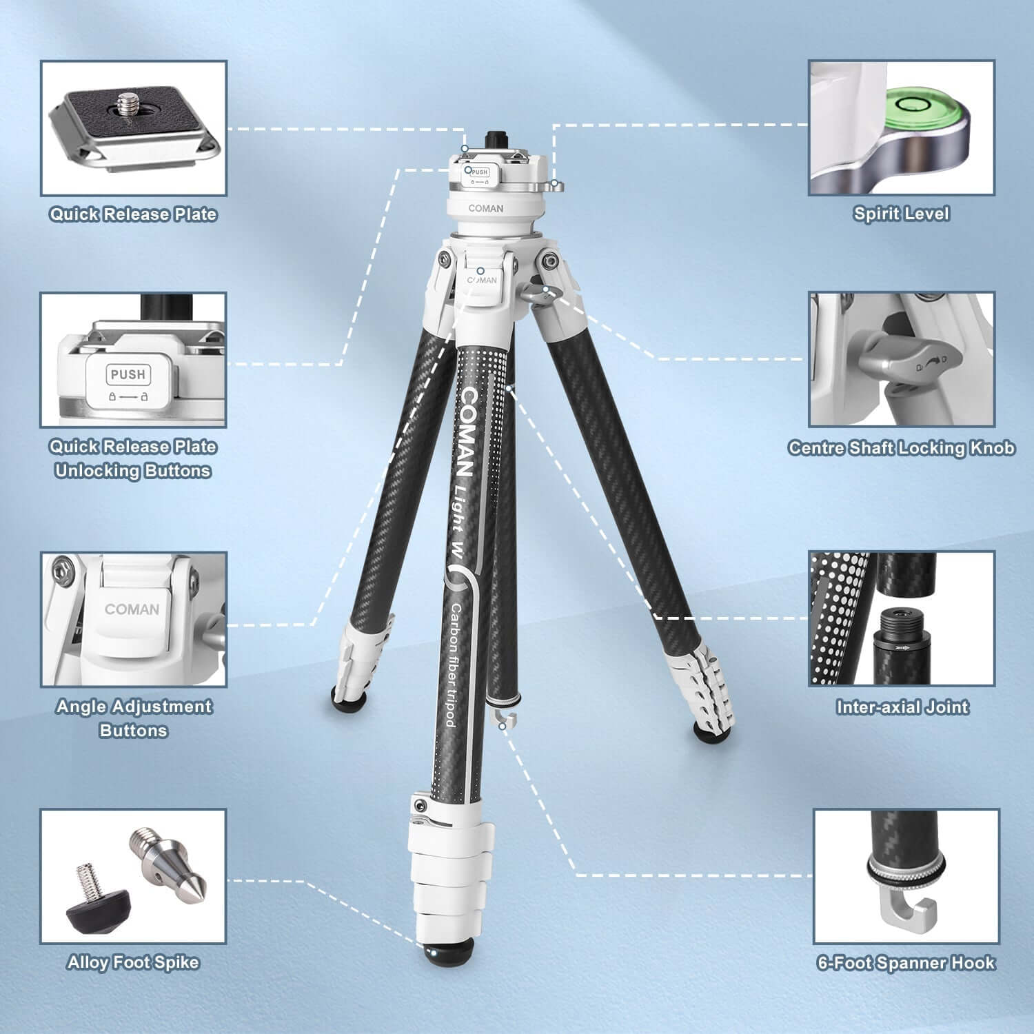 Carbon Fiber Compact Travel Tripod