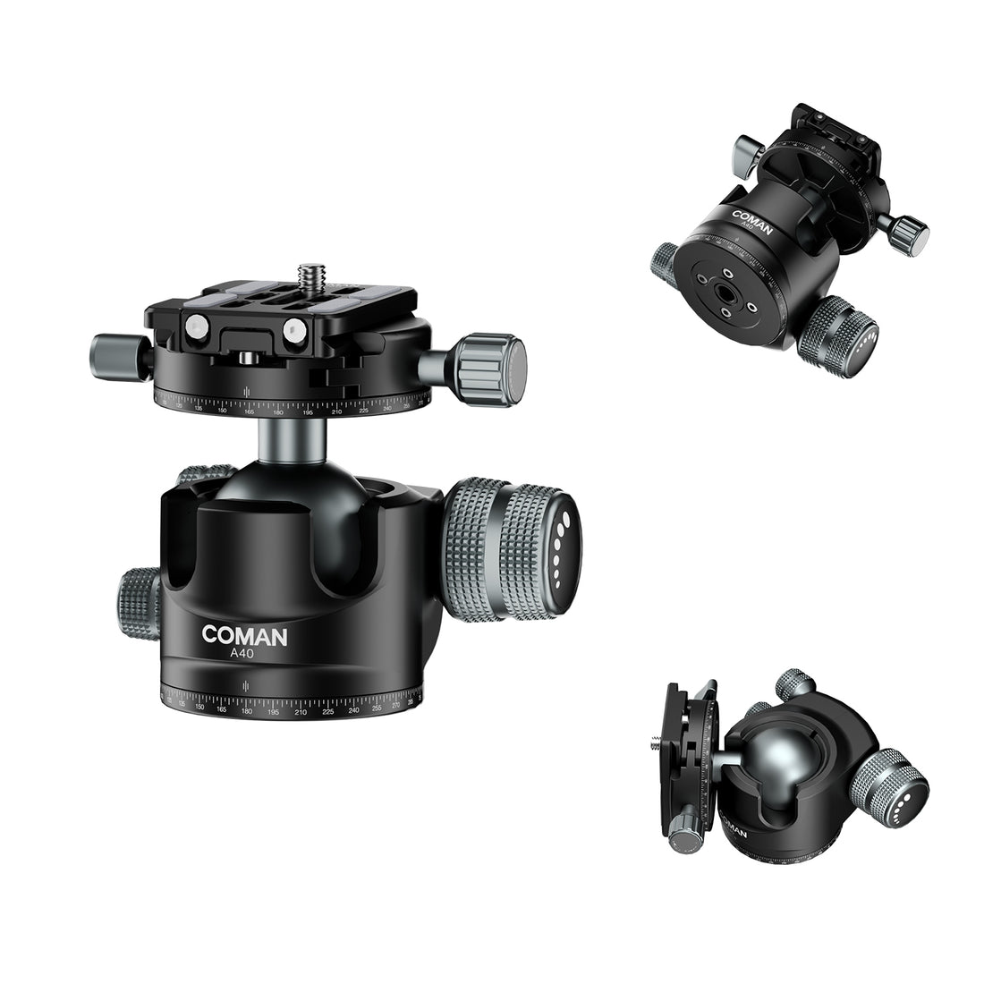 COMAN A40 Panoramic Ball Head 1.57in Low Profile 44lb Load Capacity
