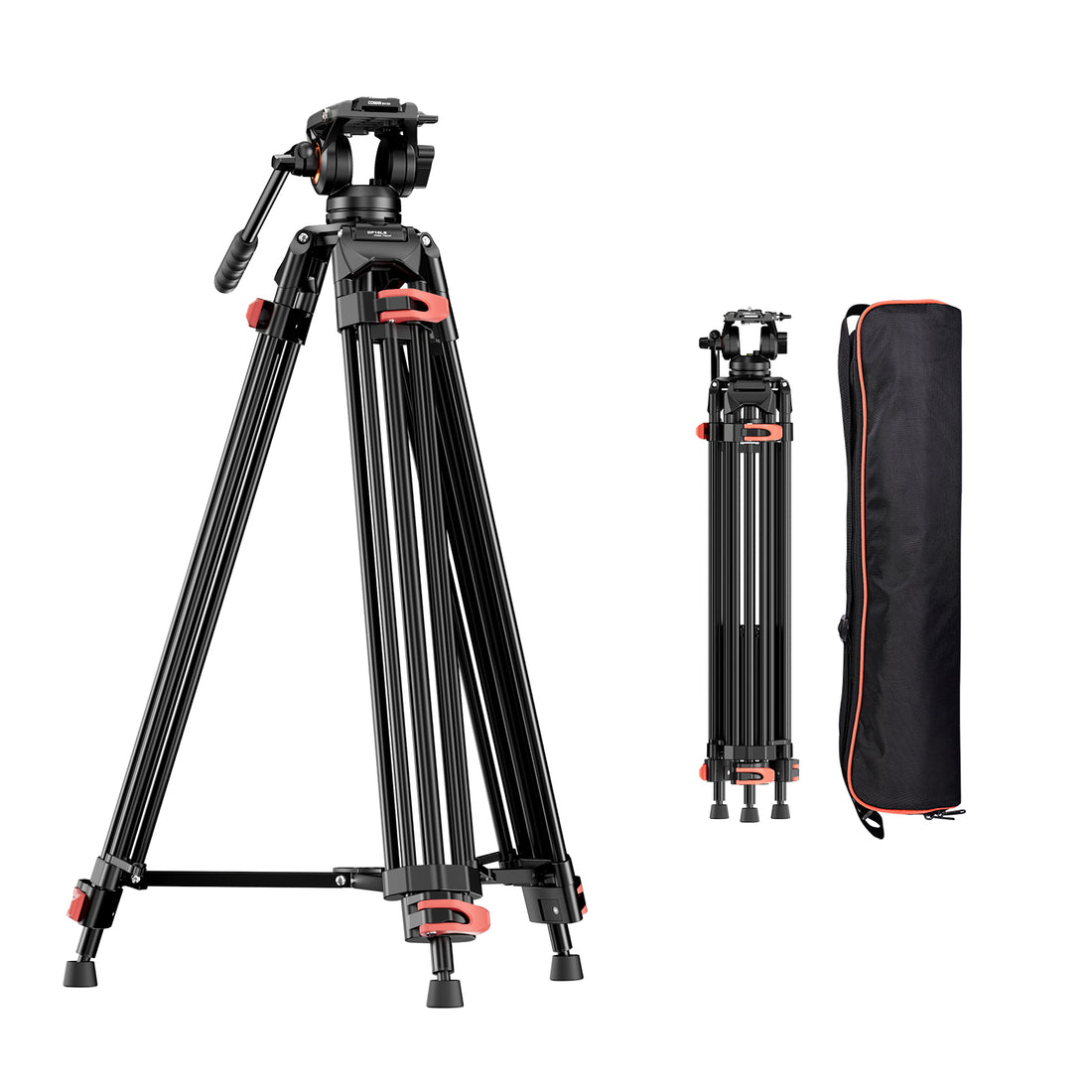 COMAN DF16LS 74.4” Heavy Duty Video Tripod with Fluid Head | 17.6lbs Load