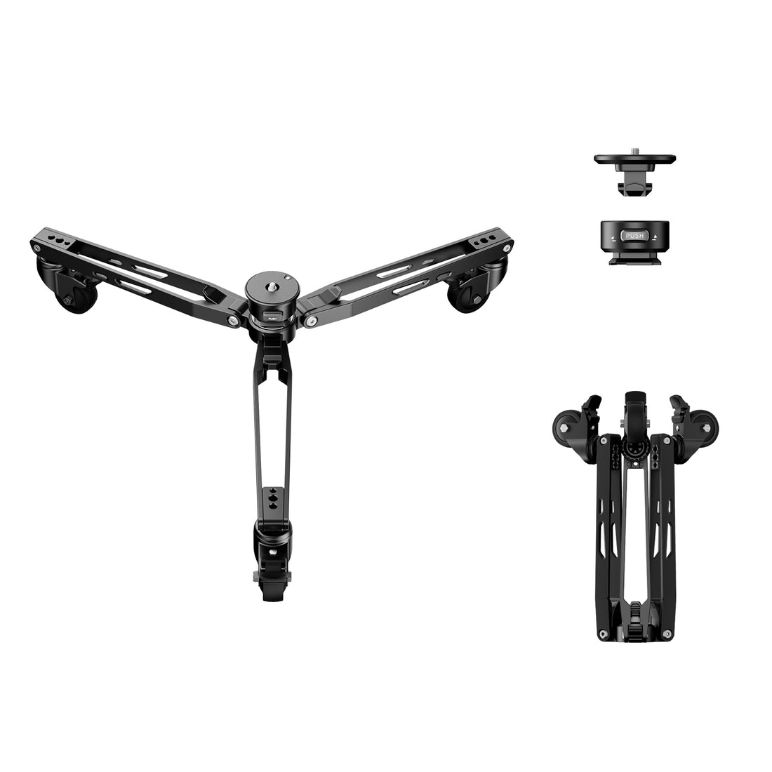 COMAN DF3 Aluminum Alloy Monopod Dolly 30kg / 66.1 lbs Load 360° Silent Wheels Quick Lock Compatible