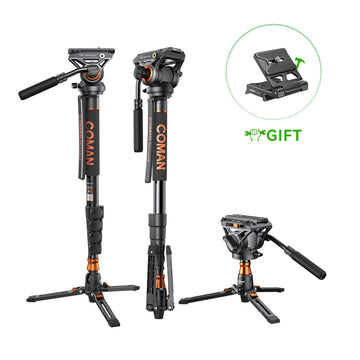 Monopode vidéo Coman DK327AQ6 70.6" pour appareils photo SLR, DSLR, DJI RS2/RS3/RS4