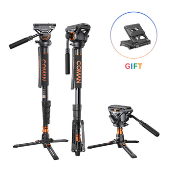 Monopiede video Coman DK327AQ6 70.6" per fotocamere SLR, DSLR, DJI RS2/RS3/RS4