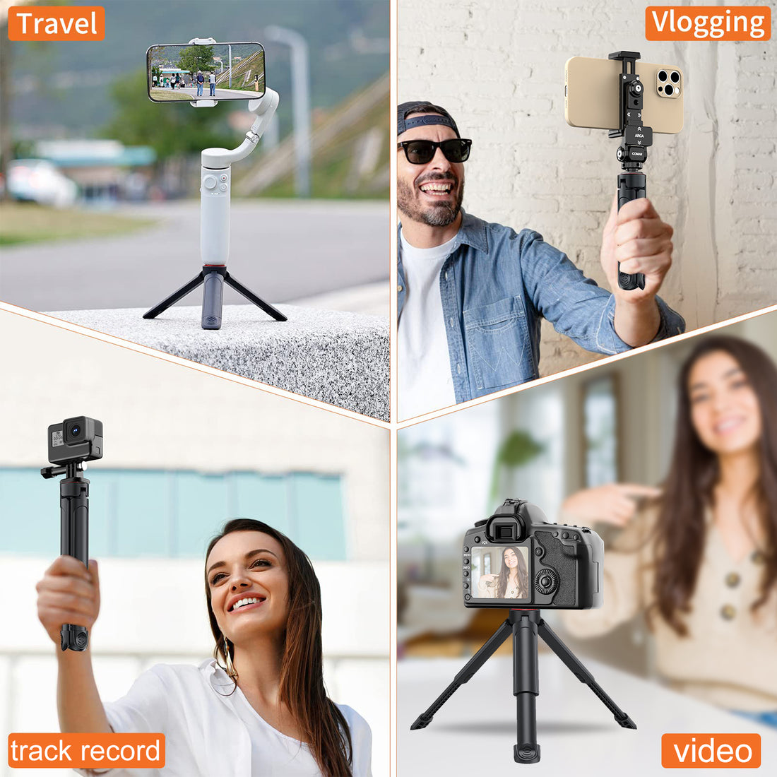 COMAN EX390Mini Desktop Retractable Phone Tripod With Non-slip Base