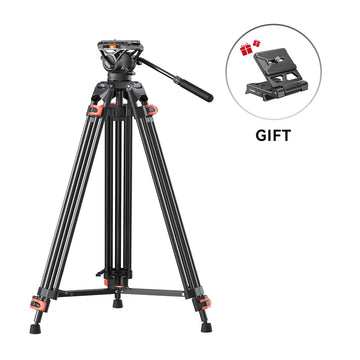 Coman FF16LS 73" Treppiede video in alluminio con testa idraulica per fotocamere e telefoni