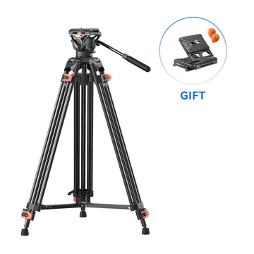 Coman FF16LS Heavy Duty Video Tripod with Fluid Head, Aluminium 73"