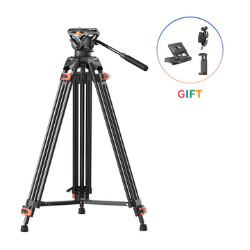 Coman FF16LS Heavy Duty Video Tripod with Fluid Head, Aluminium 73"