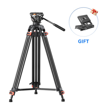 Coman FF16LS Heavy Duty Video Tripod with Fluid Head, Aluminium 73"