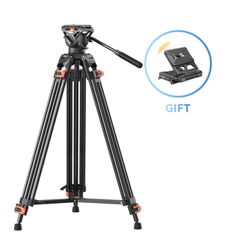 Coman FF16LS 73" Treppiede video in alluminio con testa idraulica per fotocamere e telefoni