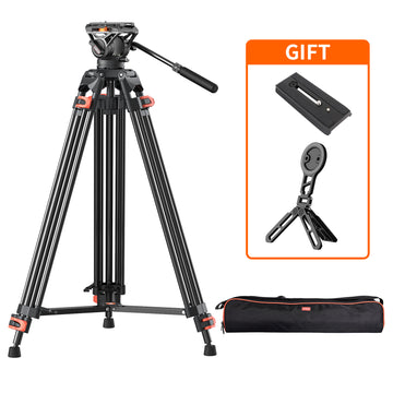 Coman FT16LS 74" Heavy Duty Camera Tripod with Adjustable Fluid Head