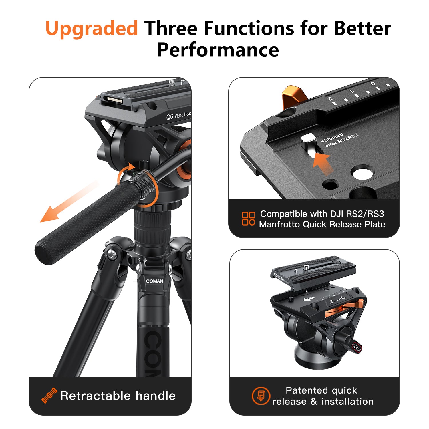 Telescopic Handle Camera Tripod
