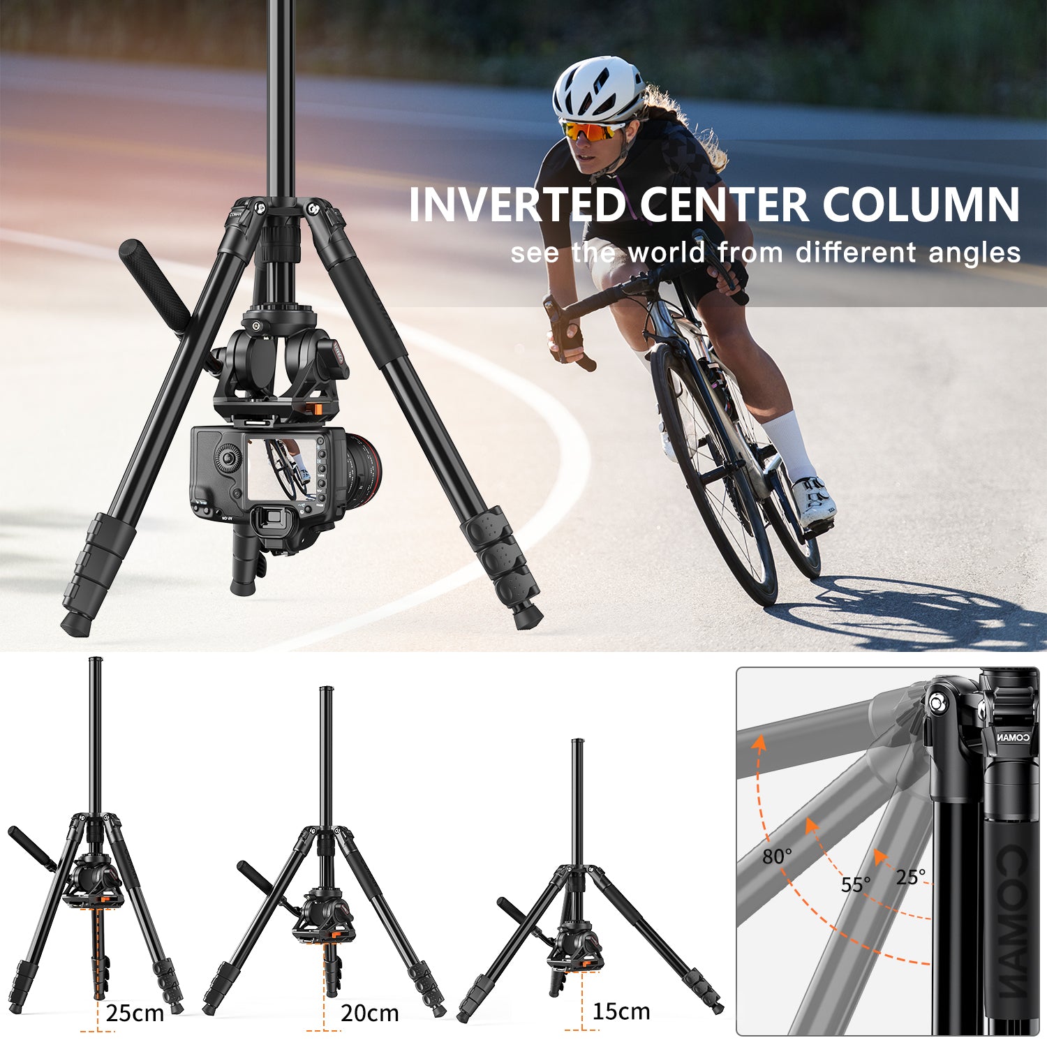 Camera Tripod for DSLR, Convertible into a monopod | COMAN