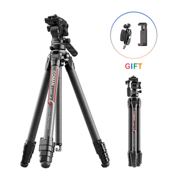 Coman Light H Portable Carbon Fiber Travel Tripod with Mini Fluid Head