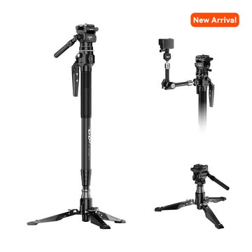 COMAN M1MINI Carbon Fiber 4-Section One-Click Lift Monopod 62.8in Quick Adjustment