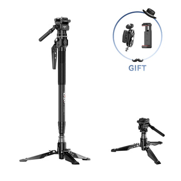 COMAN M1MINI Carbon Fiber 4-Section One-Click Lift Monopod 62.8in Quick Adjustment