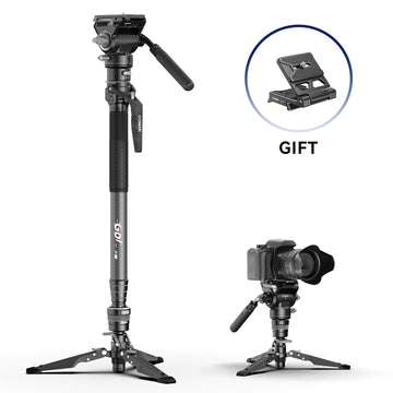 COMAN M1 Pro V5 Carbon Fiber Monopod One Click Quick Release 69in for Photo Video and Sports Events