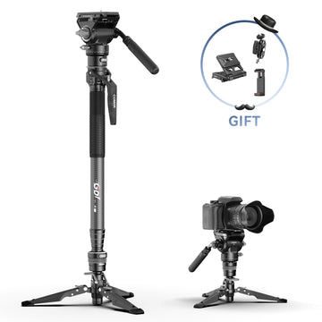 COMAN M1 Pro V5 Carbon Fiber Monopod One Click Quick Release 69in for Photo Video and Sports Events