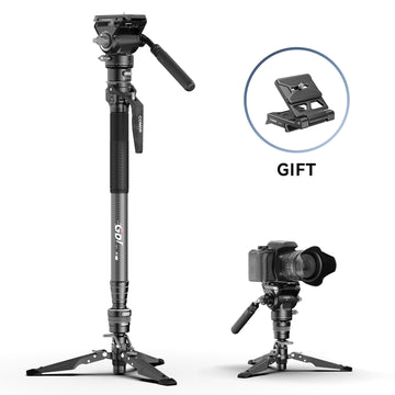 COMAN M1 Pro V5 Carbon Fiber Monopod One Click Quick Release 69in for Photo Video and Sports Events