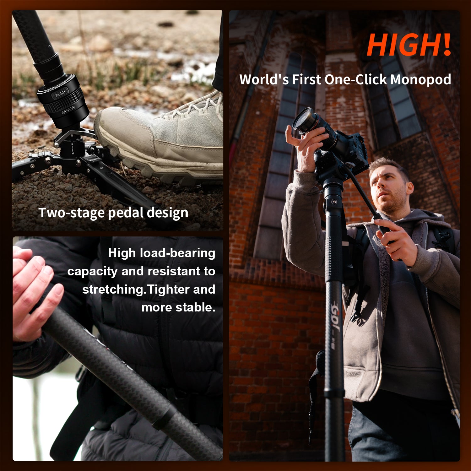 COMAN M1 Pro V5 Monopod, Quick Release Snap-Open Monopod