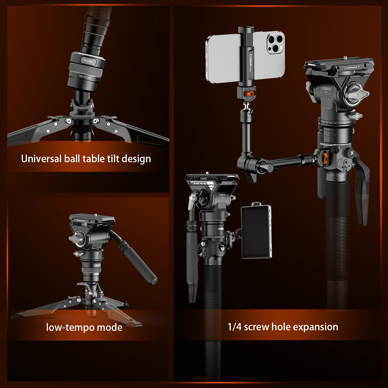 COMAN M1 Pro V5 Monopod, Quick Release Snap-Open Monopod