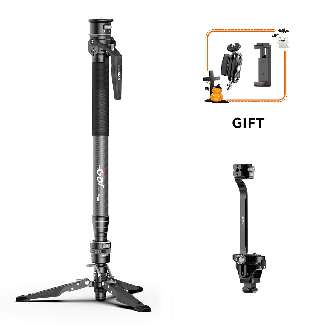 COMAN M1 Pro Monopod Quick Release Lightweight Carbon Fiber Monopod 44.1 lbs Load