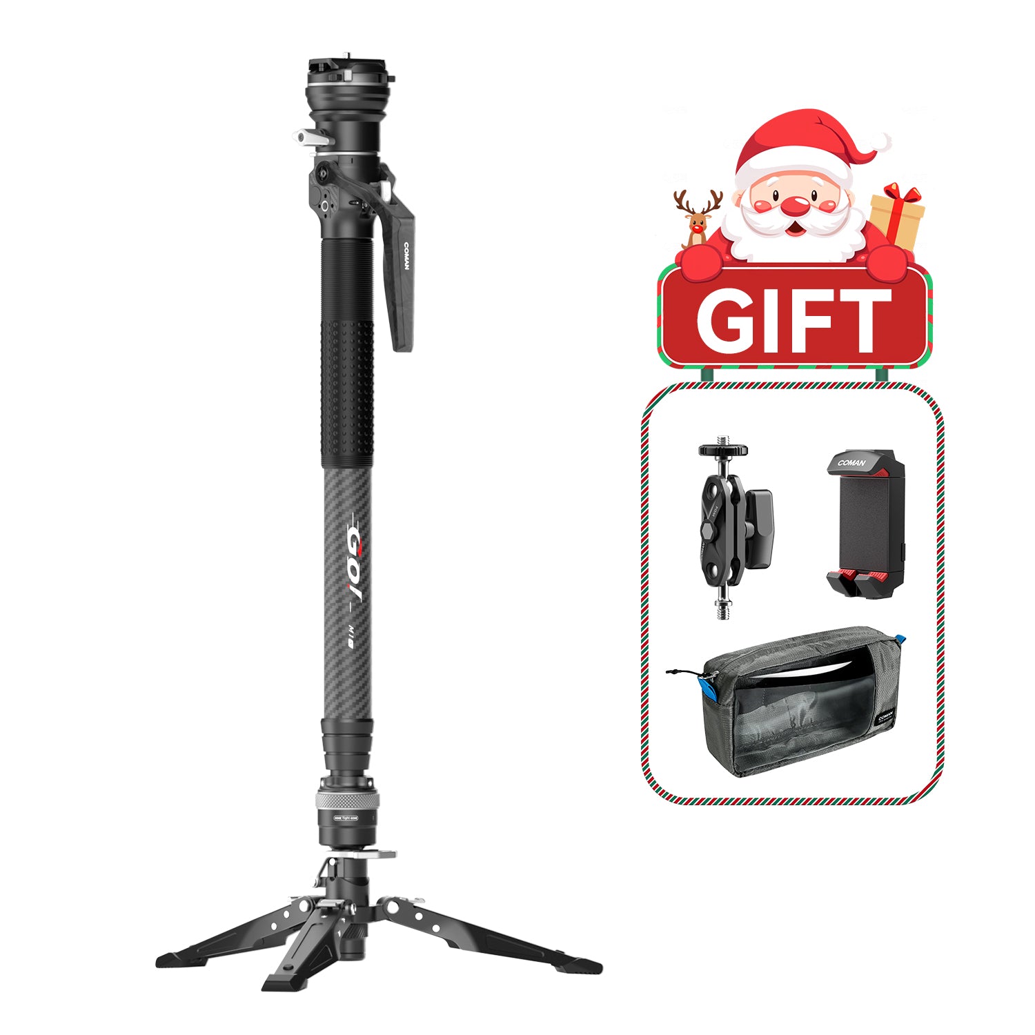 COMAN M1S Upgraded Lightweight Carbon Fiber Camera Monopod with Arca Quick Release System