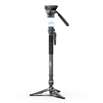 COMAN M1V5 Carbon Fiber Monopod with V5 Head, 67" Height, 22 lbs Load