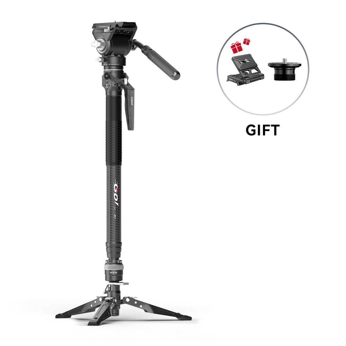 COMAN M1 & M1V5 Portable Lightweight Carbon Fiber Monopod Stable Support 44.1 lbs