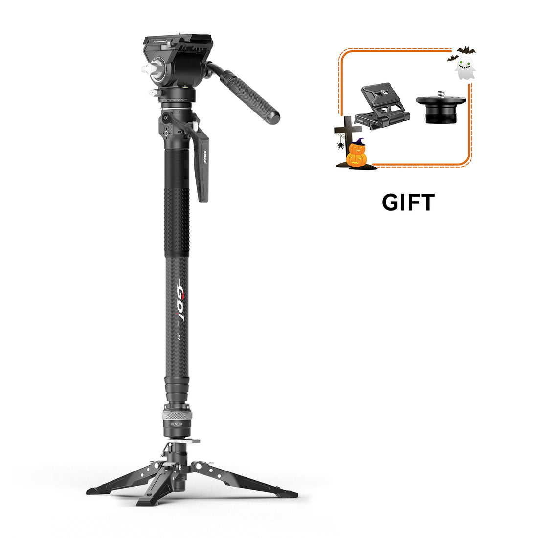 COMAN M1 & M1V5 Portable Lightweight Carbon Fiber Monopod Stable Support 44.1 lbs