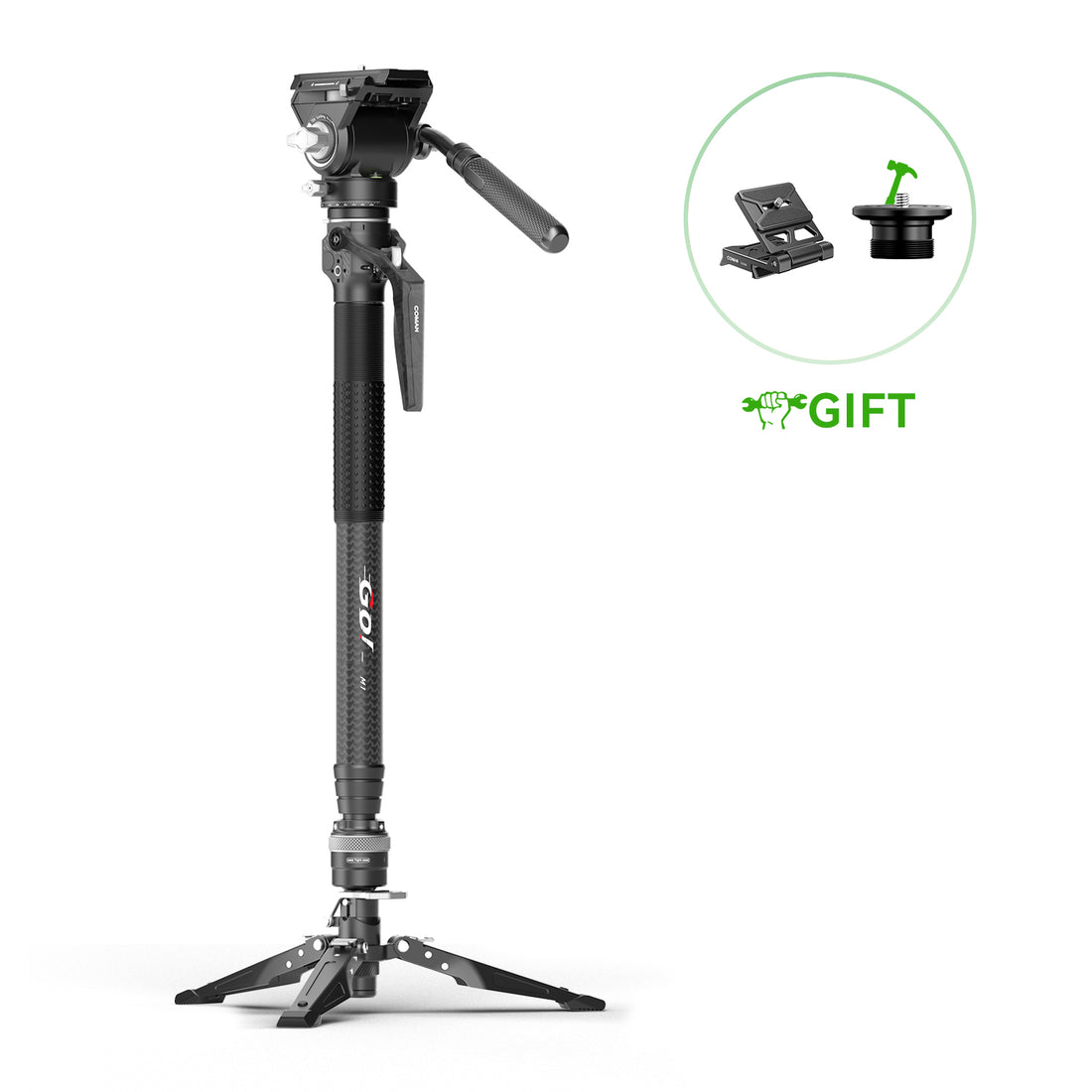 COMAN M1 & M1V5 Portable Lightweight Carbon Fiber Monopod Stable Support 44.1 lbs