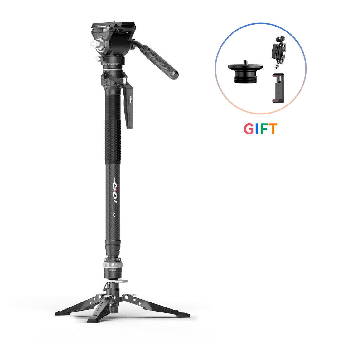 COMAN M1 & M1V5 Portable Lightweight Carbon Fiber Monopod Stable Support 44.1 lbs