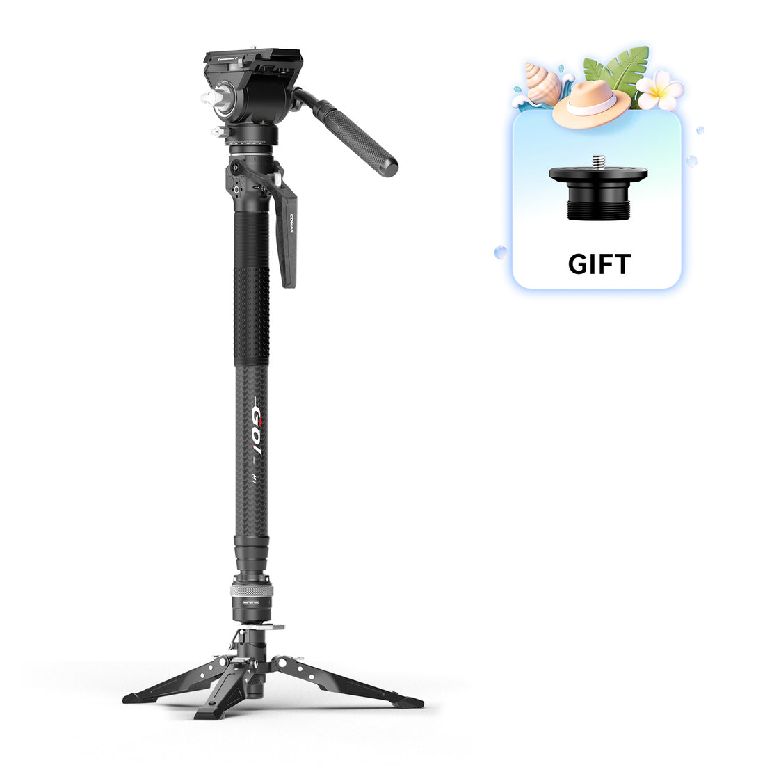 COMAN M1 & M1V5 Portable Lightweight Carbon Fiber Monopod Stable Support 44.1 lbs